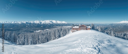 Panoramic scenery of a ski ...