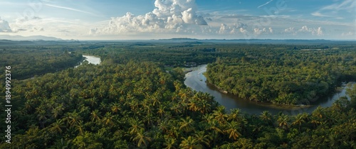 High Altitude Aerial Shot o...