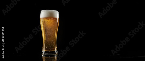 Beer glass featuring bubble...