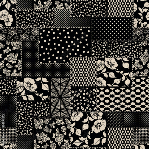 geometric floral seamless pattern design, abstract flower wallpaper 