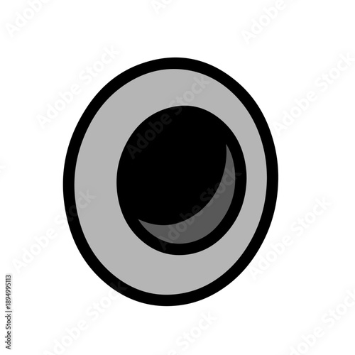 black and white round button