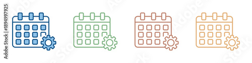 Schedule Icon Set Multiple Style Collection 