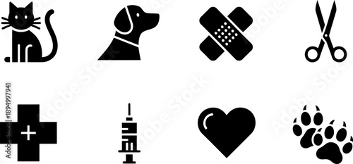World Spay Day pet health icons collection