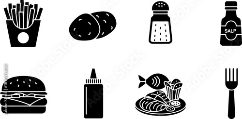 National Chip Week vector icons for food and celebration