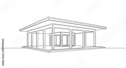 modern house with columns and porch