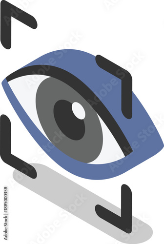 Digital vision eye recognition icon cyber security authentication illustration vector
