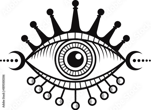 Eye identification icon futuristic security technology illustration vector