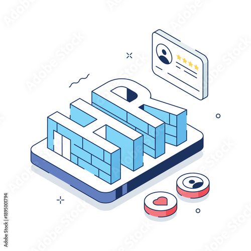 A handy isometric illustration of human resources office