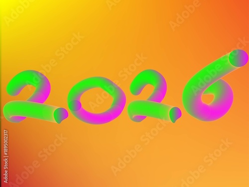 Stylish New Year 2026 Gradient Typography Design