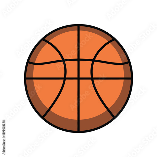 Orange Basketball with Black Lines