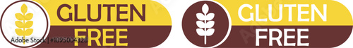 Gluten Free . Organic label . Gluten free badge . 