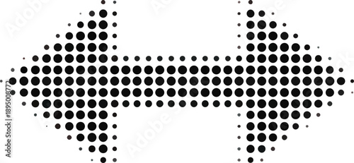 Black vector arrow icons. Cursor. Arrows sign. Modern Simple Arrows. Arrow Icon halftone made of dots on white background. Transparent background