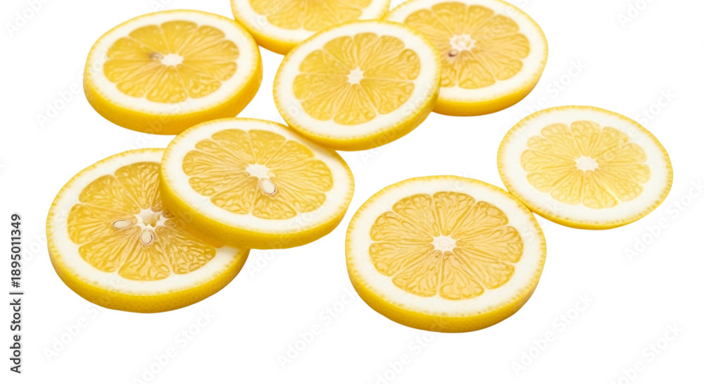 Obraz premium Fresh Lemon Slices Isolated 