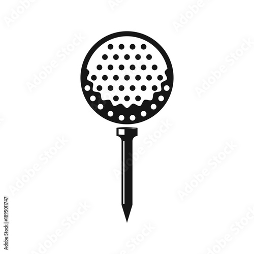 Golfing ball icon in flat style. Golfer vector illustration on isolated background. Golf equipment sign business concept.