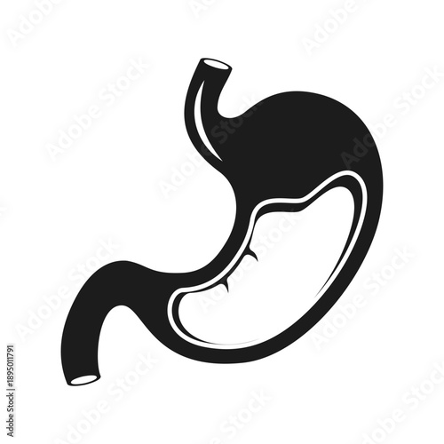 Gerd stomach icon in flat style. Reflux vector illustration on isolated background. Esophageal organ sign business concept.