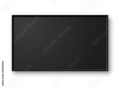 Realistic tv icon in mockup style. Television vector illustration on isolated background. Display monitor sign business concept.