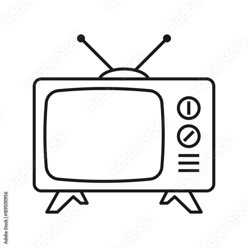 Retro tv icon in flat style. Television vector illustration on isolated background. Old screen sign business concept.