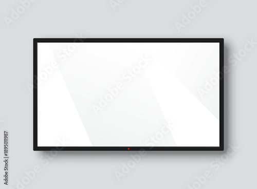 Realistic tv icon in mockup style. Television vector illustration on isolated background. Display monitor sign business concept.