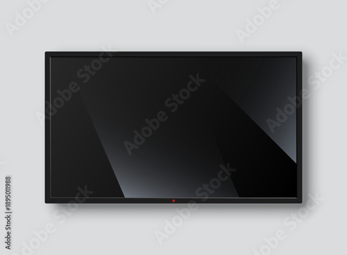 Realistic tv icon in mockup style. Television vector illustration on isolated background. Display monitor sign business concept.