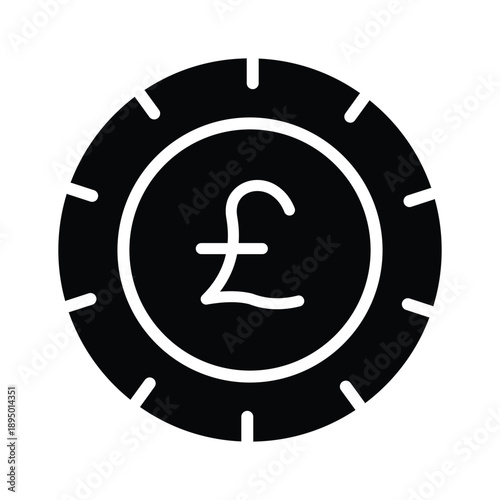 A scalable glyph icon of pound currency is ready for premium use