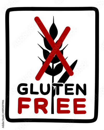 GLUTEN FREE icono de fondo transparente.