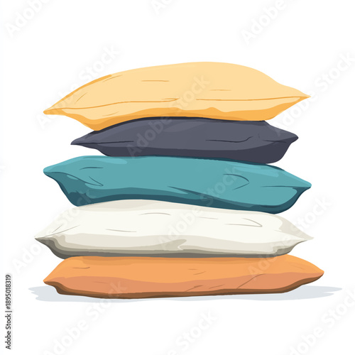 Stack of pillows in various colors and textures