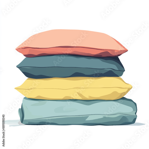 Stack of pillows in various colors and textures