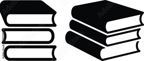 Stack of books icon, symbolizing knowledge and education Vector
