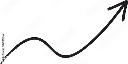 A hand-drawn wavy arrow pointing upwards and to the right, symbolizing growth or progress.