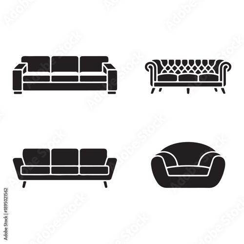 Comfortable sofa icon symbolizing relaxation and rest