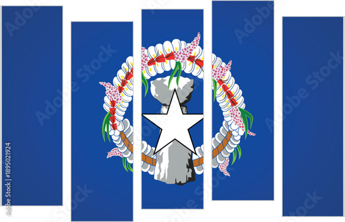 Flag of Northern Mariana Islands. A design featuring vertical panels in a modular perspective