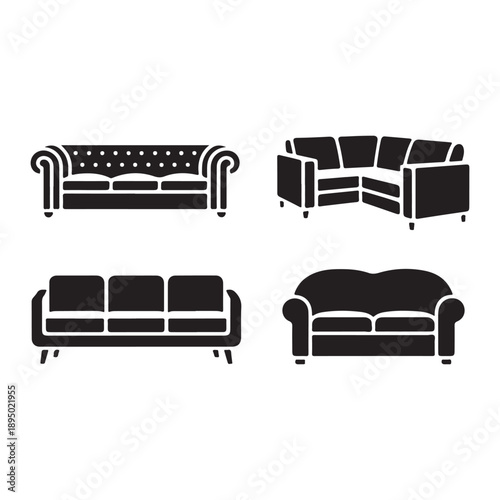 Cozy sofa furniture icon for peaceful seating space