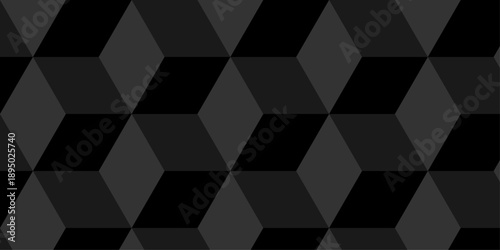 Abstract black cube grid polygon decoration block hexagon geometric texture background. block construction surface cubic wall square creative business texture backgroud.