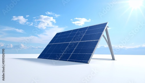 Wallpaper Mural Solar Panel Under Blue Sky with Bright Sun. Torontodigital.ca