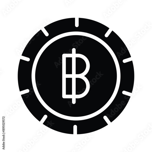Modern glyph icon of thai baht is ready for use