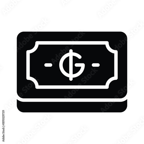 A customizable glyph icon showing paraguayan guarani is editable