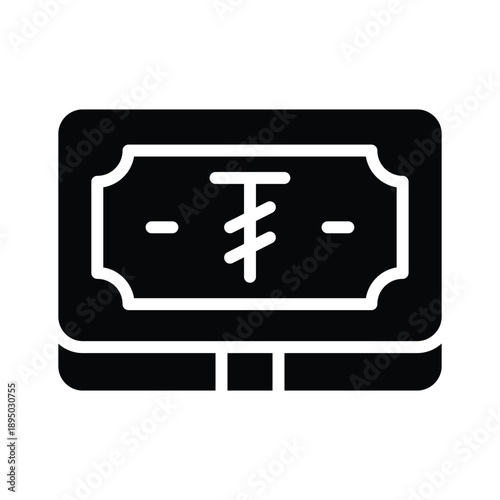 Grab this glyph icon of mongolian tugrik is editable