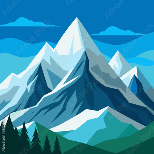 Majestic Snowy Mountain Peaks in Switzerland