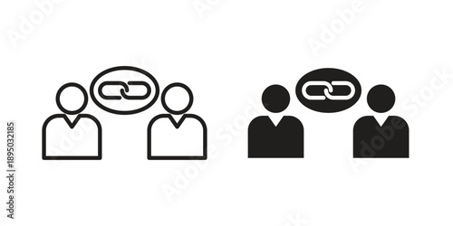 Affiliate link icon set. Black icon on white background