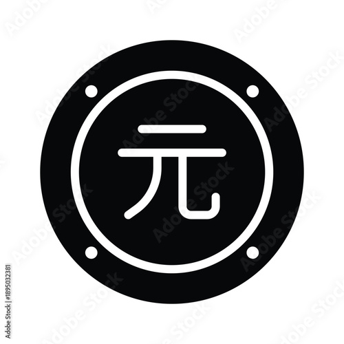 Easy to edit glyph icon showing chinese renminbi currency