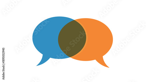 Colorful overlapping speech bubbles symbolizing communication and dialogue