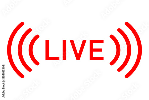 Vector image of a live streaming icon. Button and symbol for live and online streaming. Live streaming logo. Element for your design.