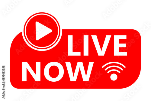 Vector image of a live streaming icon. Button and symbol for live and online streaming. Live streaming logo. Element for your design.