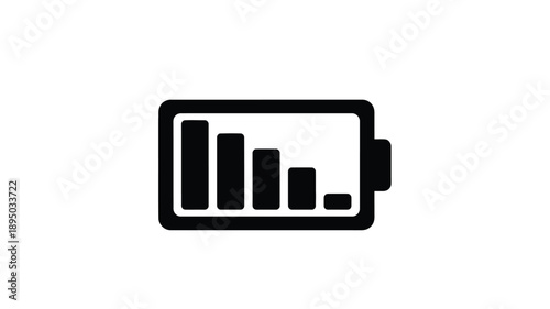 battery icon with decreasing power levels a simple graphic silhouette