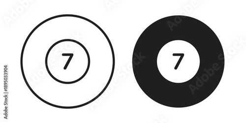 Billiard ball icon set. Black icon on white background