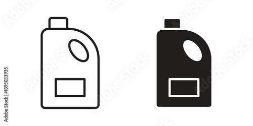 Bleach cleaning icon set. Black icon on white background