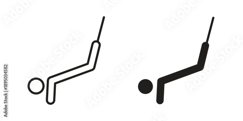 Bungee jumping icon set. Black icon on white background