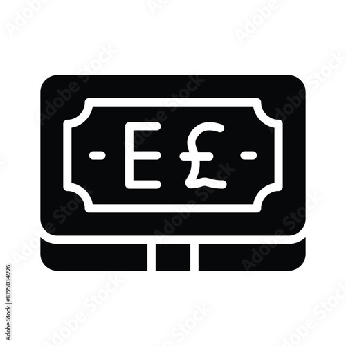 Well designed glyph icon showing algerian currency concept