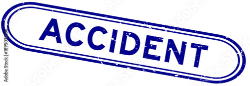 Grunge blue accident word rubber seal stamp on white background