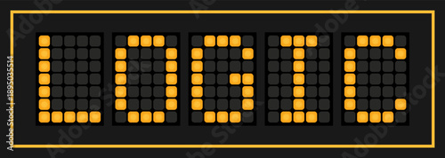 Foto Orange color led banner in word logic on black background